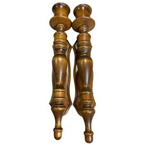 Vintage Wood Stick Candle Sconce Set, Wooden Wall Sconce Handmade 15"